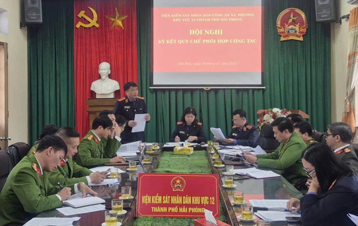 Công an xã Mao Điền phối hợp xây dựng quy chế giải quyết tin báo về tội phạm; điều tra vụ án hình sự; thi hành án hình sự